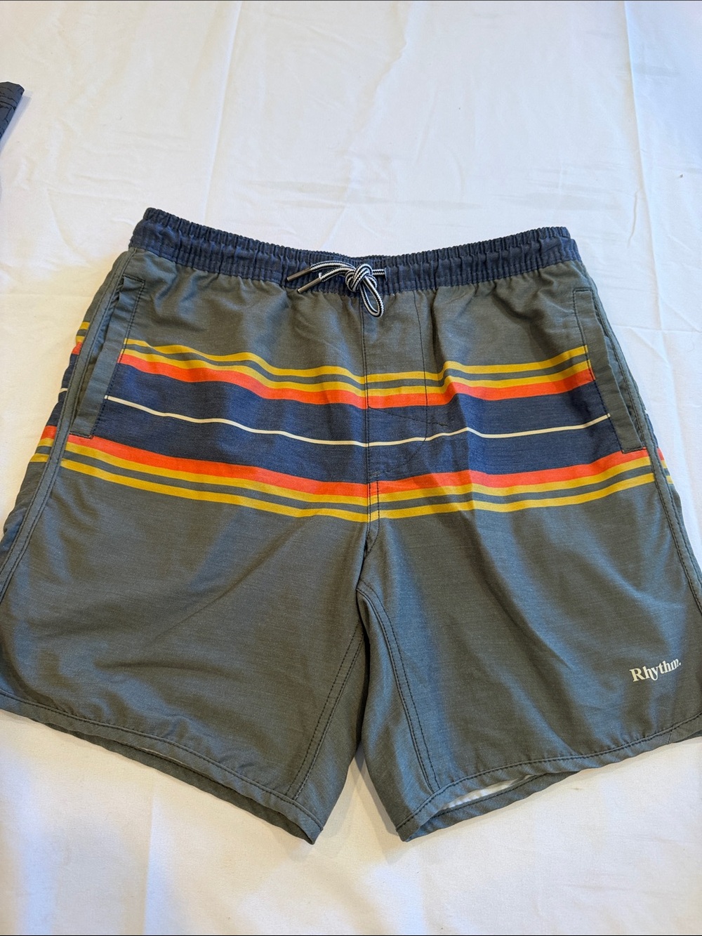 T0308201 RHYTHM Central Beach Short Green Orange blue Sz 30